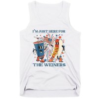 Hot Dog Im Just Here For The Wieners 4Th Of July Tank Top