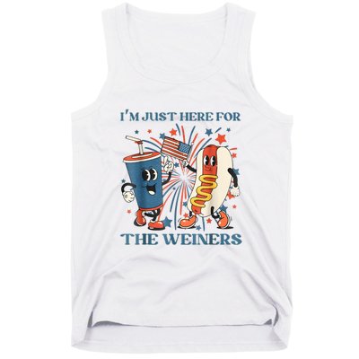 Hot Dog Im Just Here For The Wieners 4Th Of July Tank Top