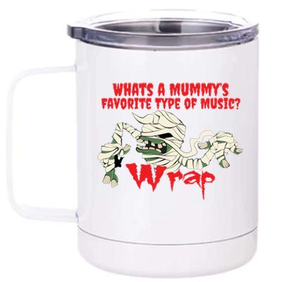 Halloween Dad Joke Pun Mummy Music Meaningful Gift 12 oz Stainless Steel Tumbler Cup