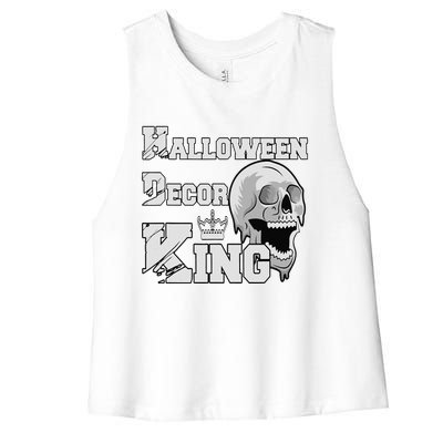 Halloween Decorations King Spooky House Decorating Dad Women's Racerback Cropped Tank