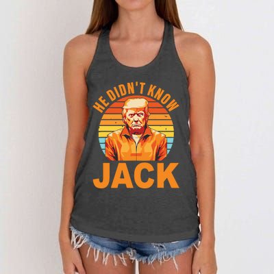 He Didnt Know Jack Trump Vintage Women's Knotted Racerback Tank