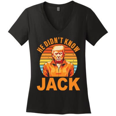 He Didnt Know Jack Trump Vintage Women's V-Neck T-Shirt