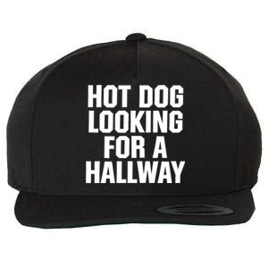 Hot Dog Looking For A Hallway Fast Food Funny Wool Snapback Cap