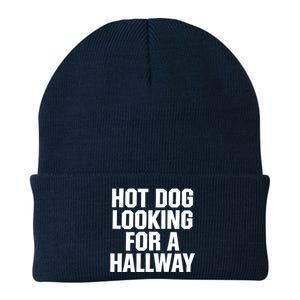 Hot Dog Looking For A Hallway Fast Food Funny Knit Cap Winter Beanie