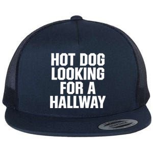 Hot Dog Looking For A Hallway Fast Food Funny Flat Bill Trucker Hat