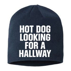 Hot Dog Looking For A Hallway Fast Food Funny Sustainable Beanie