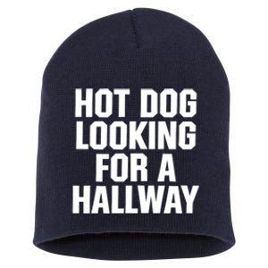 Hot Dog Looking For A Hallway Fast Food Funny Short Acrylic Beanie