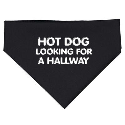 Hot Dog Looking For A Hallway Funny USA-Made Doggie Bandana