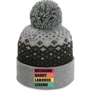 Husband Daddy Laborer Legend Retro Fathers Day Cool Gift The Baniff Cuffed Pom Beanie