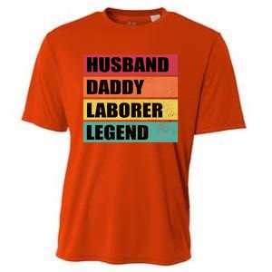 Husband Daddy Laborer Legend Retro Fathers Day Cool Gift Cooling Performance Crew T-Shirt