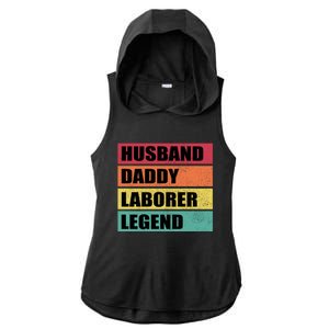 Husband Daddy Laborer Legend Retro Fathers Day Cool Gift Ladies PosiCharge Tri-Blend Wicking Draft Hoodie Tank