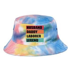 Husband Daddy Laborer Legend Retro Fathers Day Cool Gift Tie Dye Newport Bucket Hat