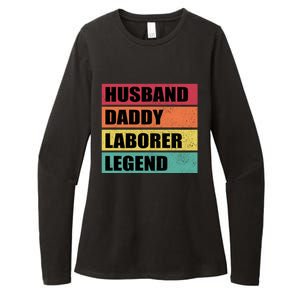 Husband Daddy Laborer Legend Retro Fathers Day Cool Gift Womens CVC Long Sleeve Shirt