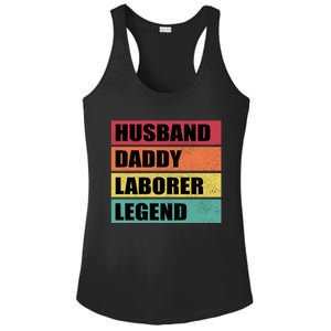 Husband Daddy Laborer Legend Retro Fathers Day Cool Gift Ladies PosiCharge Competitor Racerback Tank