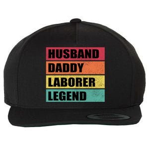 Husband Daddy Laborer Legend Retro Fathers Day Cool Gift Wool Snapback Cap