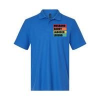 Husband Daddy Laborer Legend Retro Fathers Day Cool Gift Softstyle Adult Sport Polo