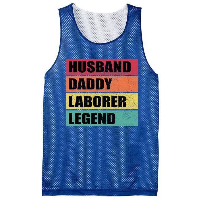 Husband Daddy Laborer Legend Retro Fathers Day Cool Gift Mesh Reversible Basketball Jersey Tank