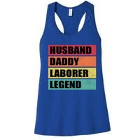 Husband Daddy Laborer Legend Retro Fathers Day Cool Gift Women's Racerback Tank