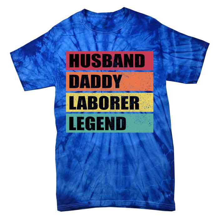 Husband Daddy Laborer Legend Retro Fathers Day Cool Gift Tie-Dye T-Shirt