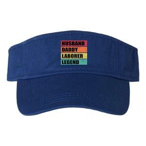 Husband Daddy Laborer Legend Retro Fathers Day Cool Gift Valucap Bio-Washed Visor