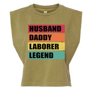 Husband Daddy Laborer Legend Retro Fathers Day Cool Gift Garment-Dyed Women's Muscle Tee