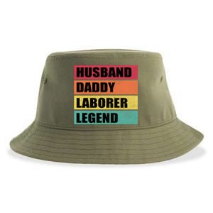 Husband Daddy Laborer Legend Retro Fathers Day Cool Gift Sustainable Bucket Hat