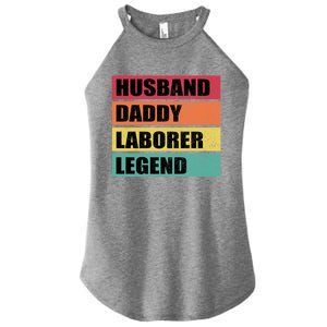 Husband Daddy Laborer Legend Retro Fathers Day Cool Gift Women's Perfect Tri Rocker Tank