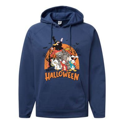 Huey Dewey Louie Duck Witch Hazel Trick Or Treat Halloween Performance Fleece Hoodie