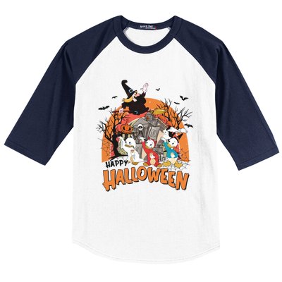 Huey Dewey Louie Duck Witch Hazel Trick Or Treat Halloween Baseball Sleeve Shirt