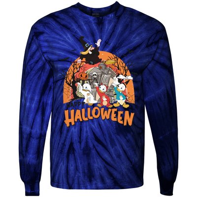 Huey Dewey Louie Duck Witch Hazel Trick Or Treat Halloween Tie-Dye Long Sleeve Shirt