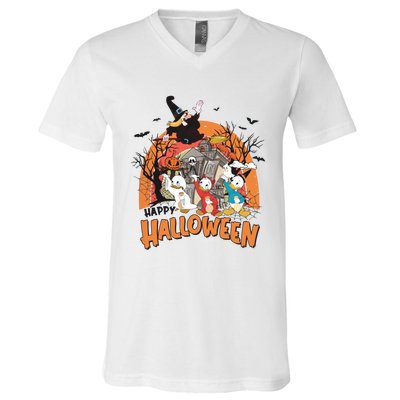 Huey Dewey Louie Duck Witch Hazel Trick Or Treat Halloween V-Neck T-Shirt