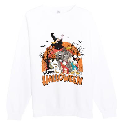 Huey Dewey Louie Duck Witch Hazel Trick Or Treat Halloween Premium Crewneck Sweatshirt