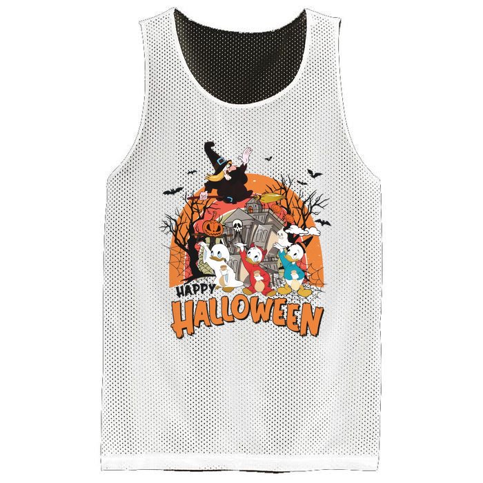 Huey Dewey Louie Duck Witch Hazel Trick Or Treat Halloween Mesh Reversible Basketball Jersey Tank