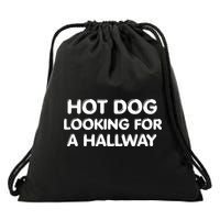 Hot Dog Looking For a Hallway Funny Drawstring Bag