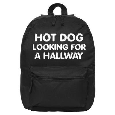 Hot Dog Looking For a Hallway Funny 16 in Basic Backpack
