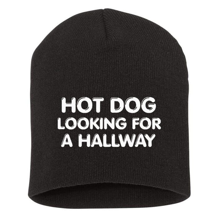 Hot Dog Looking For a Hallway Funny Short Acrylic Beanie