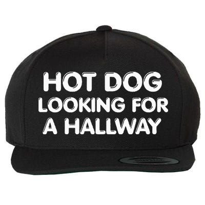 Hot Dog Looking For a Hallway Funny Wool Snapback Cap
