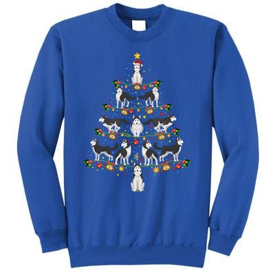 Husky Dog Lover Xmas Matching Santa Husky Christmas Tree Meaningful Gift Tall Sweatshirt