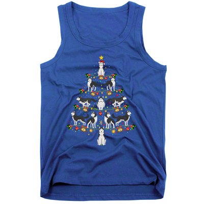 Husky Dog Lover Xmas Matching Santa Husky Christmas Tree Meaningful Gift Tank Top