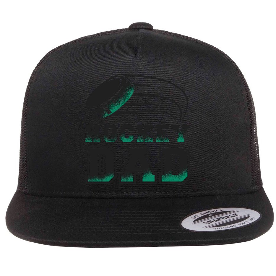 Hockey Dad Logo Flat Bill Trucker Hat