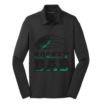 Hockey Dad Logo Silk Touch Performance Long Sleeve Polo