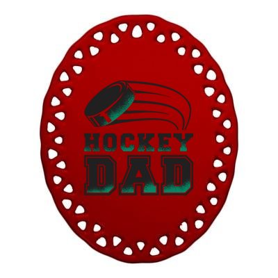 Hockey Dad Logo Ceramic Oval Ornament