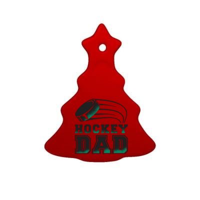 Hockey Dad Logo Ceramic Tree Ornament