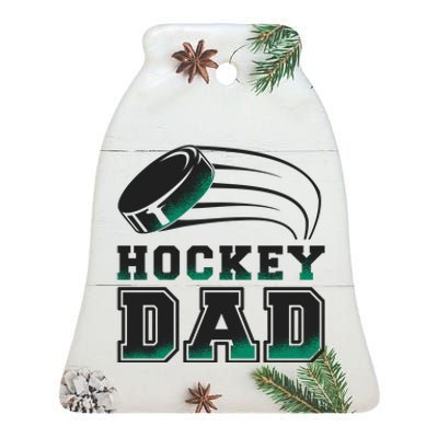 Hockey Dad Logo Ceramic Bell Ornament