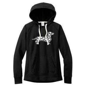 Heart Dog Lover Funny Gift Dachshund Puppy Valentines Day Gift Women's Fleece Hoodie