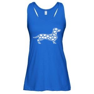 Heart Dog Lover Funny Gift Dachshund Puppy Valentines Day Gift Ladies Essential Flowy Tank