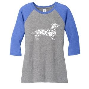 Heart Dog Lover Funny Gift Dachshund Puppy Valentines Day Gift Women's Tri-Blend 3/4-Sleeve Raglan Shirt