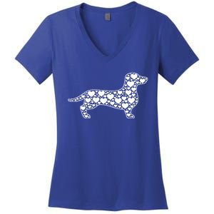 Heart Dog Lover Funny Gift Dachshund Puppy Valentines Day Gift Women's V-Neck T-Shirt