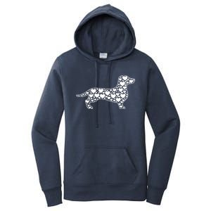 Heart Dog Lover Funny Gift Dachshund Puppy Valentines Day Gift Women's Pullover Hoodie