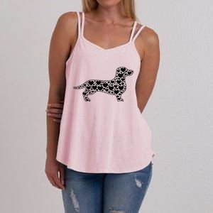 Heart Dog Lover Funny Gift Dachshund Puppy Valentines Day Gift Women's Strappy Tank